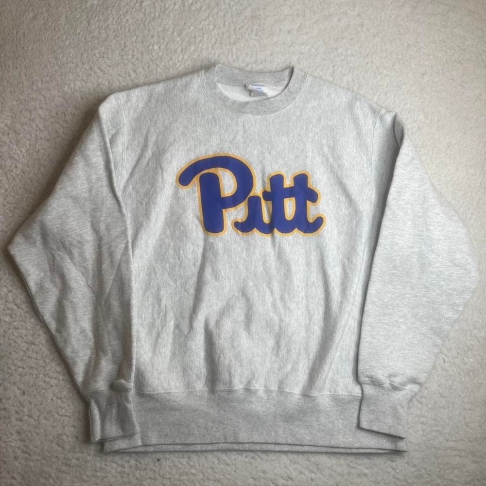 Champion reverse weave Pitt Univeristy crew neck sweatshirt men's grey L